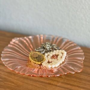 1930s Pink Depression Glass Old Cafe Candy Dish